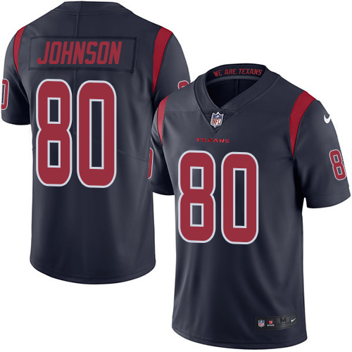Youth Limited Andre Johnson Nike Jersey Navy Blue - #80 Rush NFL Houston Texans